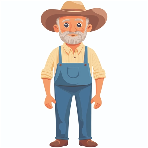 At the Farm Theme Farmer Transparent Sticker